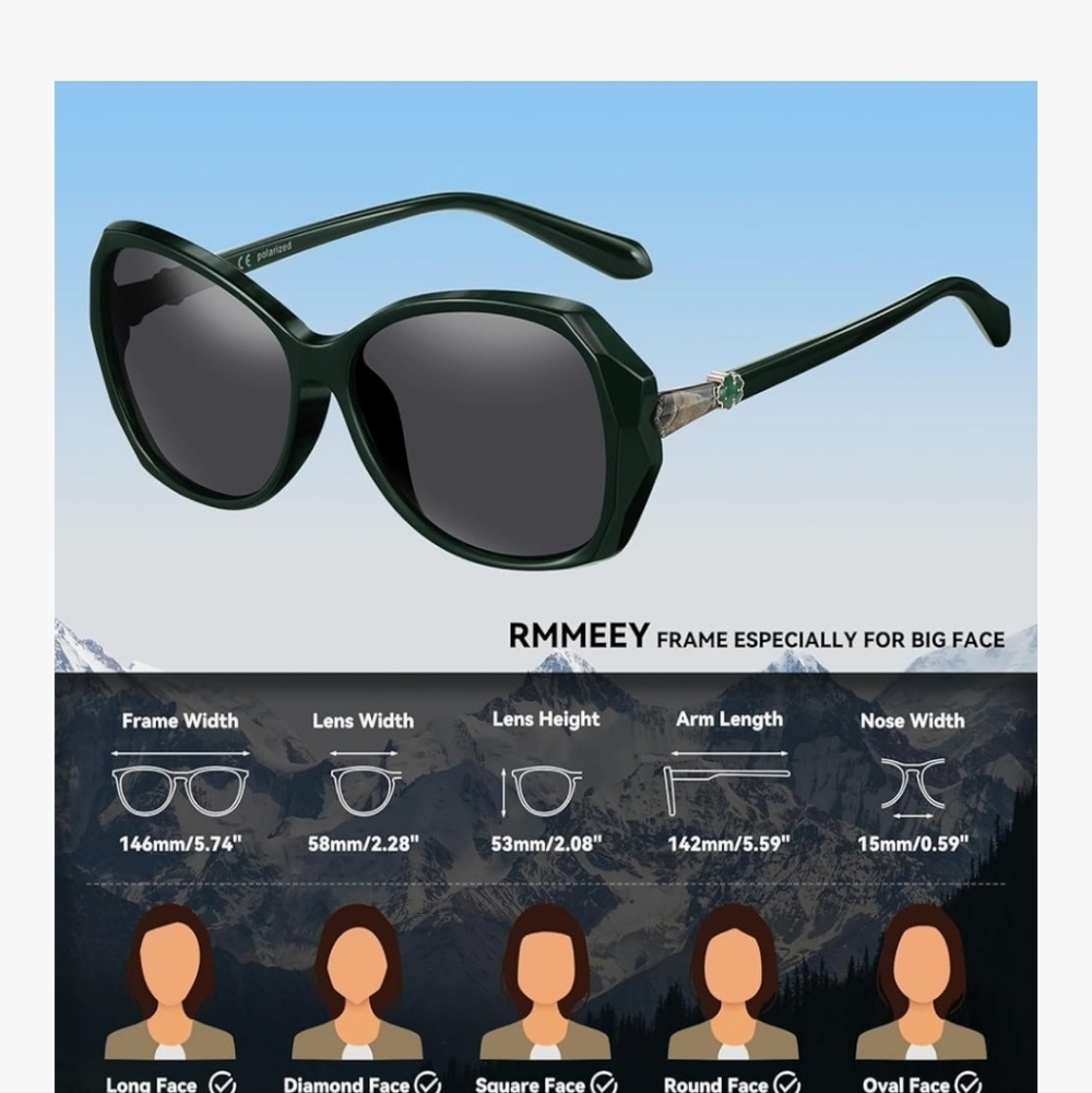 Sunglasses for Women Trendy Polarized Oversized Big Sun Glasses Ladies Shades UV - Picture 2 of 6